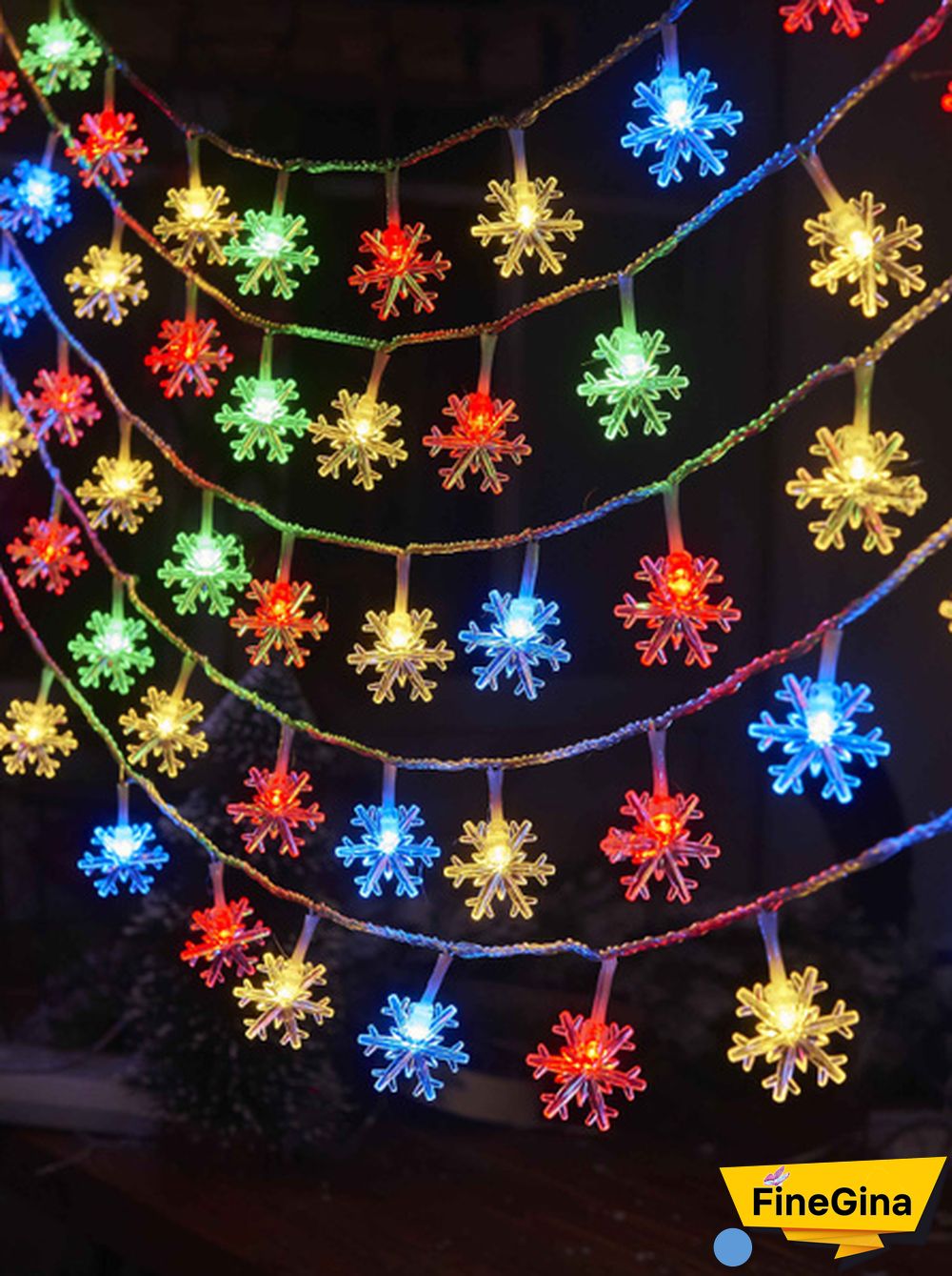 Battery Operated Snowflake Fairy String Lights For Indoor Outdoor Home Bedroom Patio Room Garden Party Xmas Christmas Tree Decorations(Battery Is Not Include)