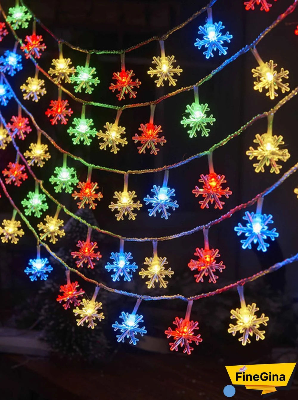 Battery Operated Snowflake Fairy String Lights For Indoor Outdoor Home Bedroom Patio Room Garden Party Xmas Christmas Tree Decorations(Battery Is Not Include)