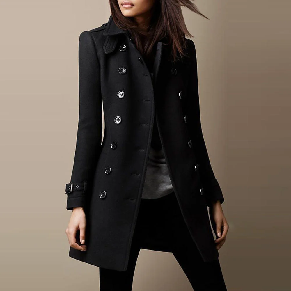 Zingj New Double Breasted Casual Woolen Coats