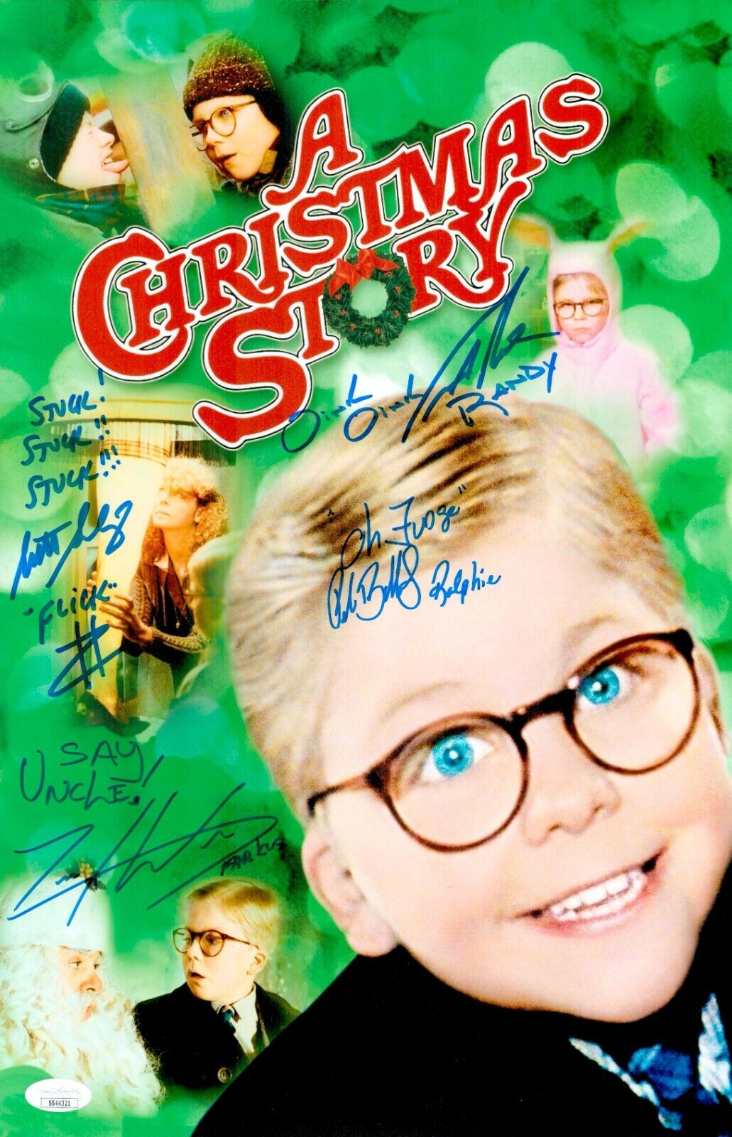 PETER BILLINGSLEY CAST x4 Signed 11x17 A CHRISTMAS STORY Photo Poster painting Autograph JSA COA