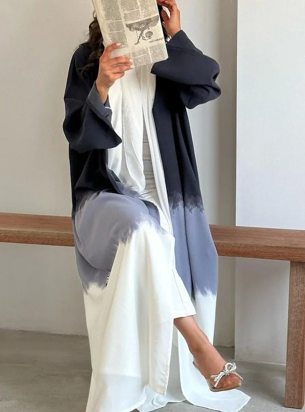 Women's Fashion Tie Dye Cardigan Abaya