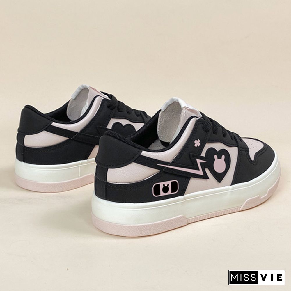 Love Heart Bunny Platform Round Toe Sneakers