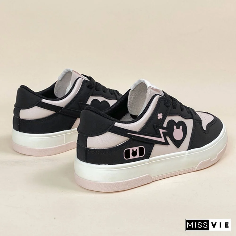 Love Heart Bunny Platform Round Toe Sneakers