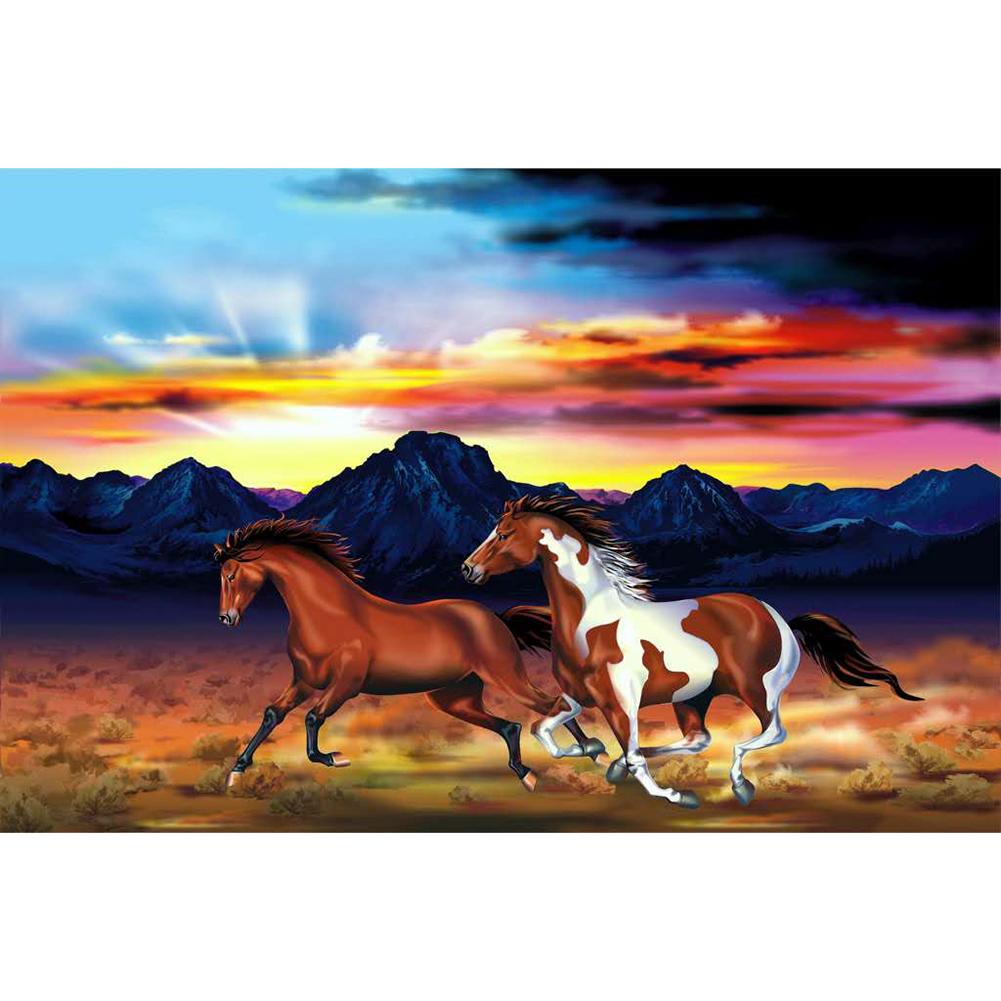 

Horse Landscapes - Round Drill Diamond Painting - 40x30cm, 501 Original