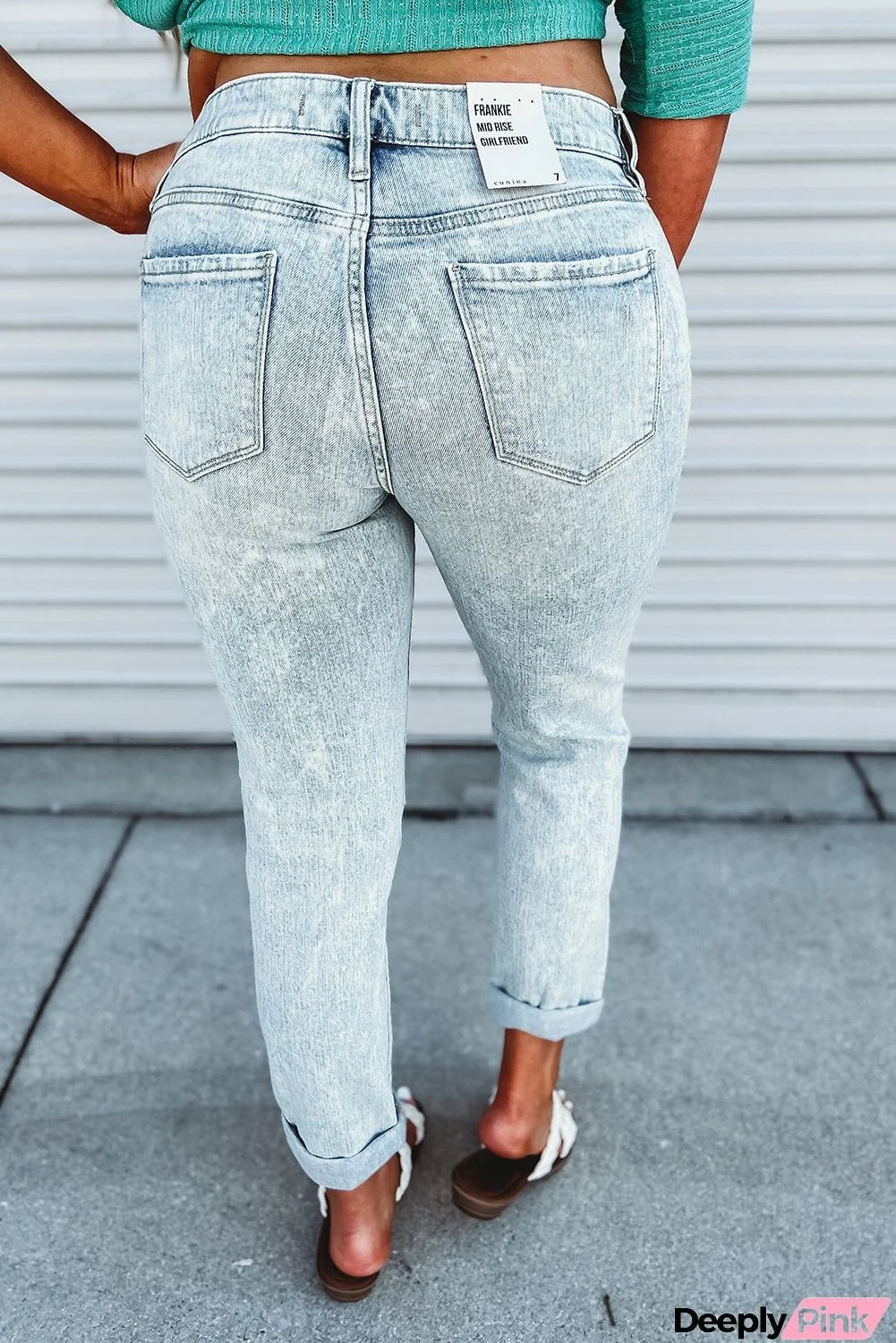 Vintage Wash Distressed Boyfriend Jeans
