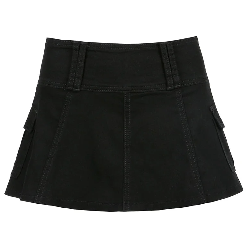 HEYounGIRL  Aesthetic Harajuku High Waist Mini Skirt Summer Casual A Line Hot Shorts Skirts Women Black White Gothic Kawaii