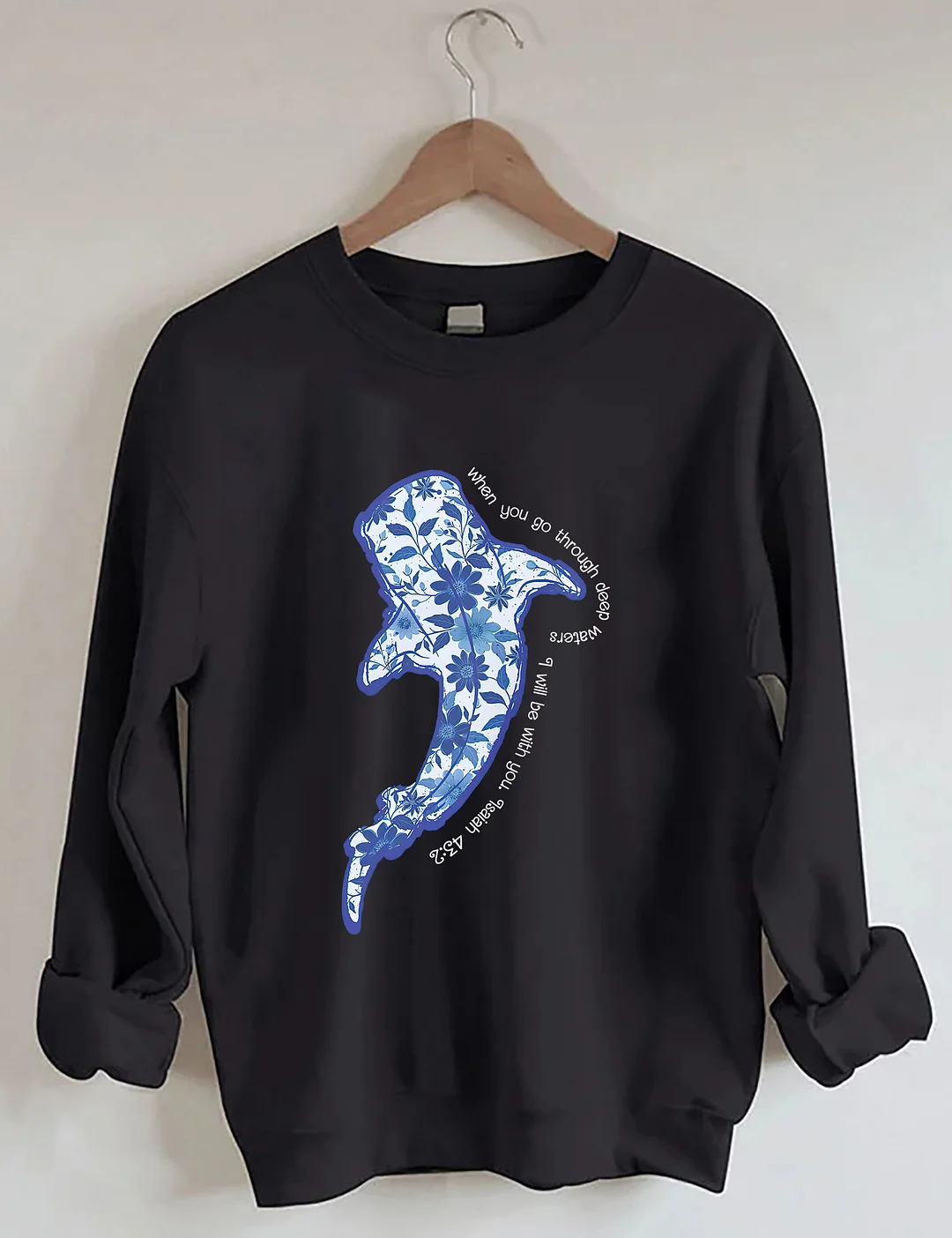 Vintage Whale Shark Floral Sweatshirt