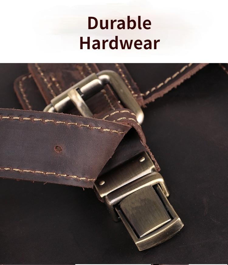 New Handmade Crazy Horse Leather Men Portfolio for 15.6" Laptop