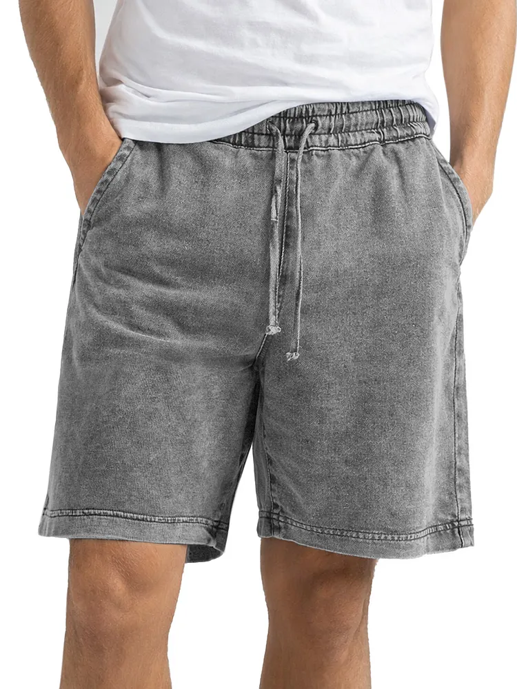 Men's simple retro distressed all-match comfortable loose shorts-Customized products