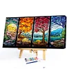(US Local)Paint By Numbers Kit On Canvas DIY Oil Art Four Seasons Picture Decor 60x40cm
