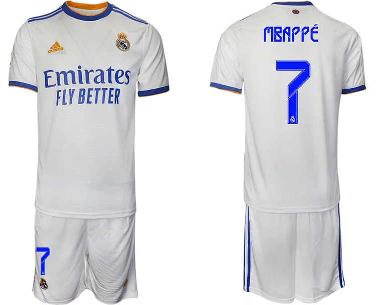 Maillot Real Madrid Kylian Mbappe 7 Domicile 2021/22