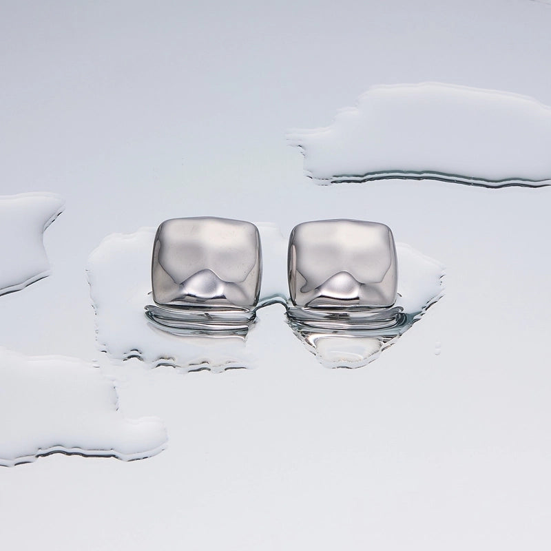 1 Pair Minimalist Geometric Plating Titanium Steel 18K Gold Plated Ear Studs