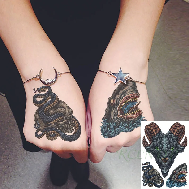 Waterproof Temporary Tattoos Sticker Scorpion Fly birds dark clouds fake tattos flash tatoo tatouage for women men