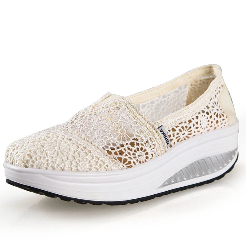Comemore Autumn Spring Summer Ladies Canvas Espadrilles Women Ballet Flats Casual Loafers Wedge Platform Sneakers Slip on Shoes