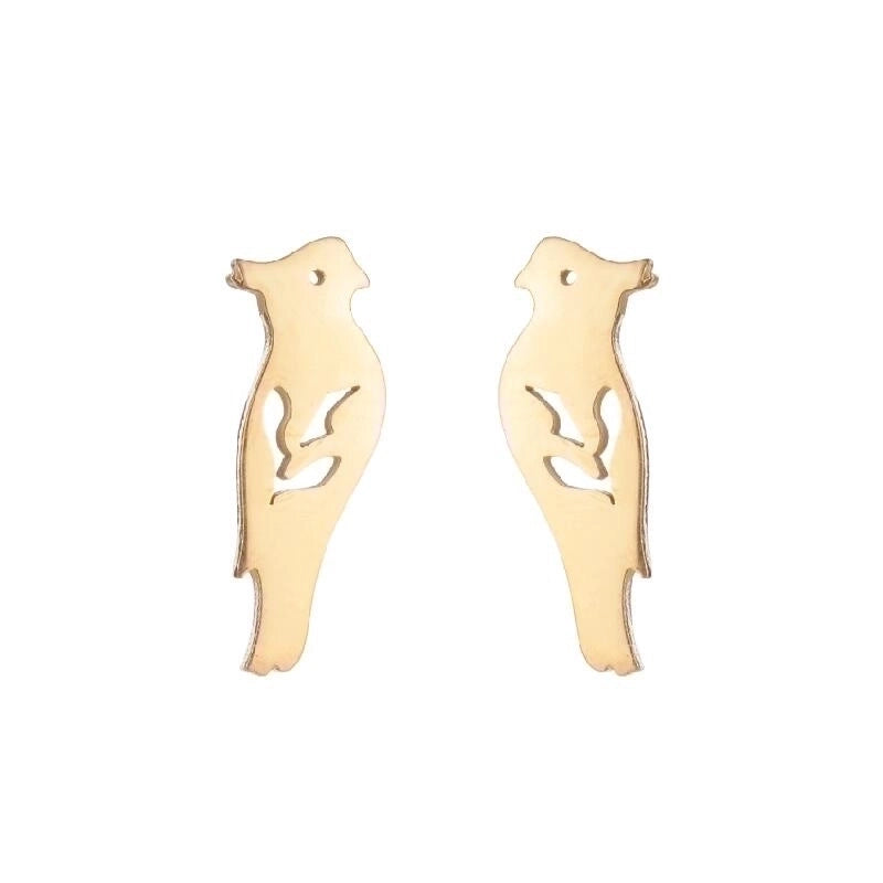 1 Pair Minimalist Animal Plating 304 Stainless Steel 18K Gold Plated Ear Studs