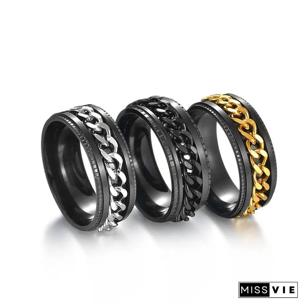 Men rings  Titanium steel rings for men  Stainless steel rings for women  Fashion rings  Rotatable rings