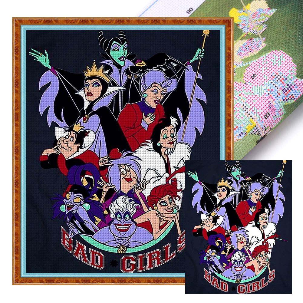 Disney Villains Full 11CT Pre-stamped Canvas(45*55cm) Cross Stitch