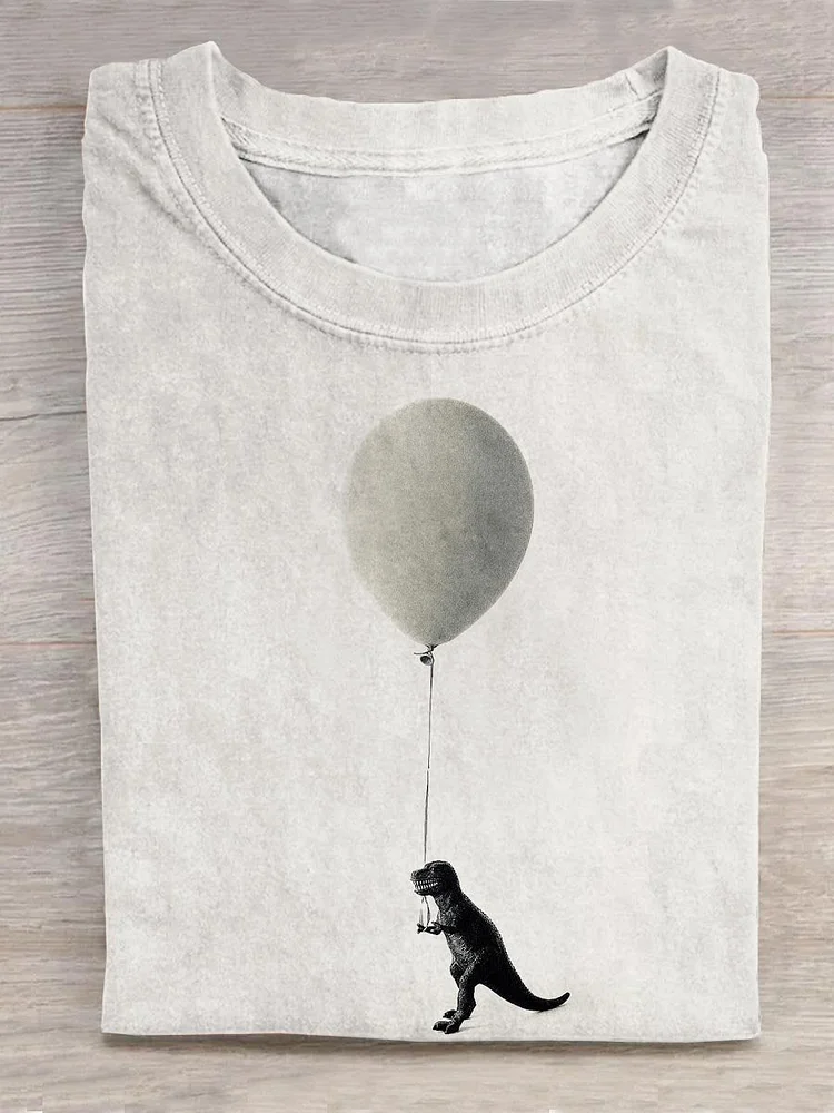 Funny Cute Dinosaur Art Print Casual T-shirt