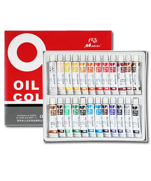 24 Colors Professional Oil Paint Tubes-Himinee.com