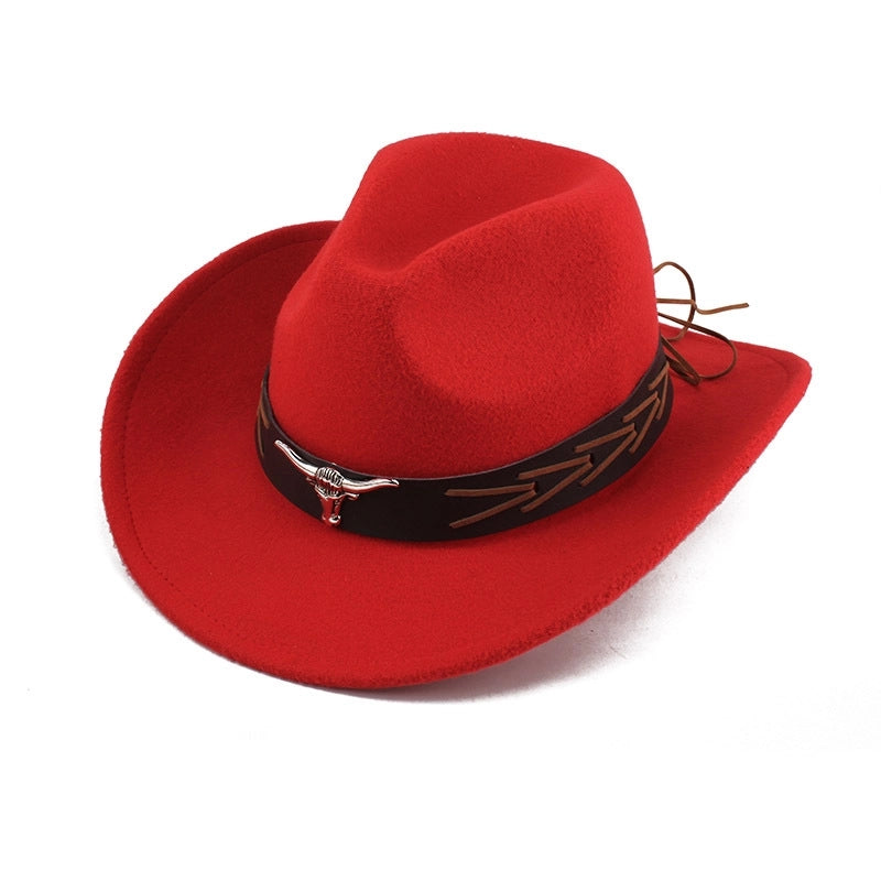 Spring And Summer Style Woolen Cloth Cowboy Hat Men And Women Couples Ethnic Style Roll-up Hat Sunshade Hat Jazz Hat