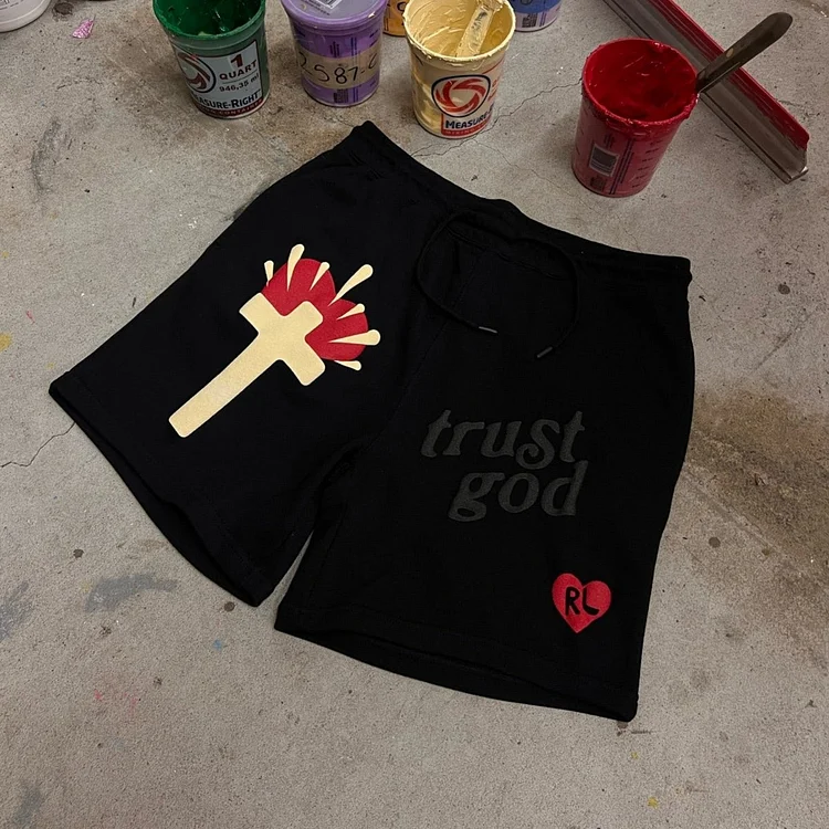 Puff Printed Christian Trust God Shorts
