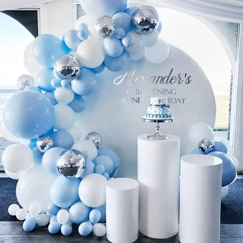 141Pcs Blue Macaron Balloon Garland Arch Kit for Wedding Baby Shower Boy Girl Kids 1st Birthday Party Decoration Air Globos