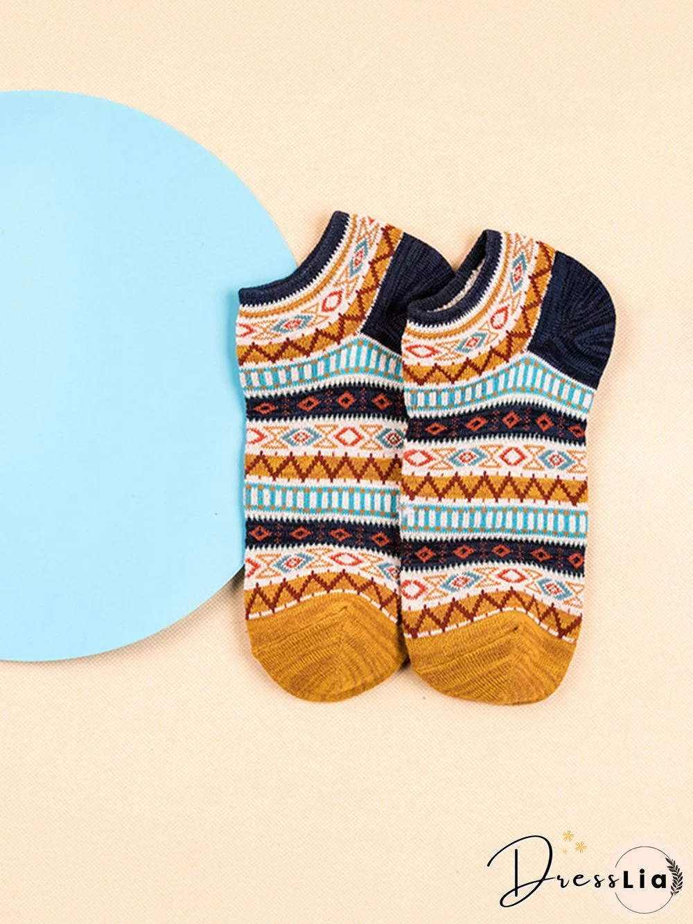 Casual Striped Pattern Cotton Socks Women's Boat Socks