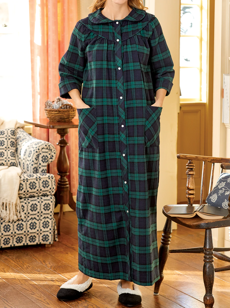 Flannel snap front robe Clearance