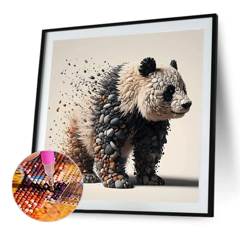 Diamond Painting - Full Round Drill - Stone Art Panda(Canvas|30*30cm)