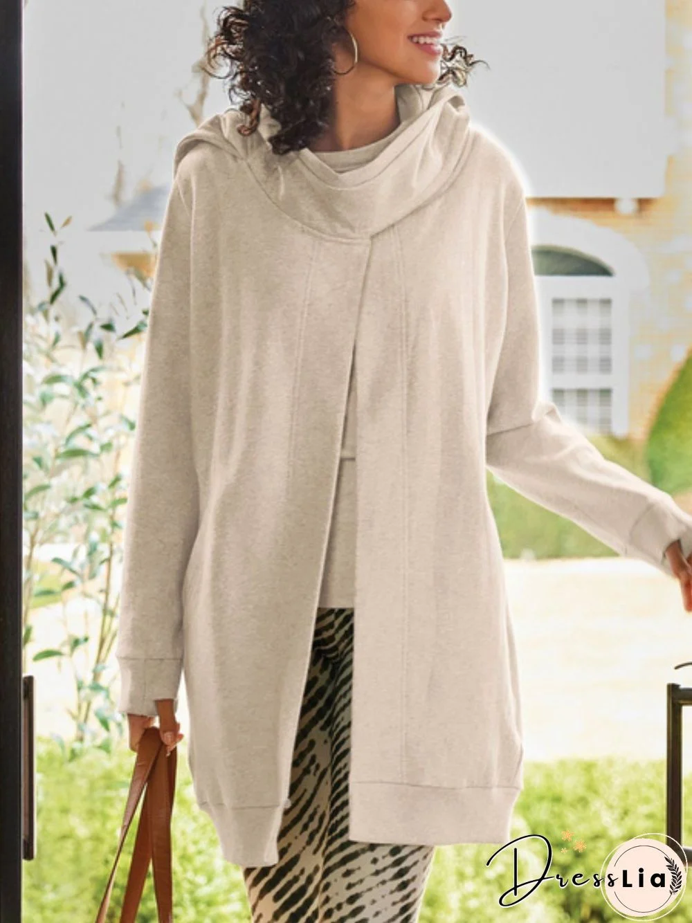 Casual Long Sleeve Tunic Outwears