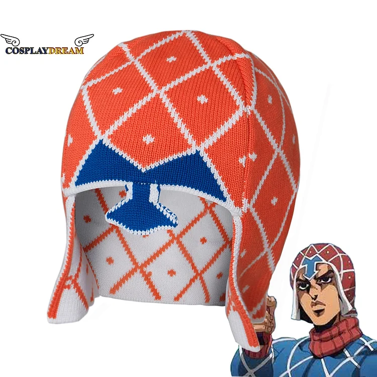 JOJO Bizarre Adventure Guido Mista Cosplay Hat Guido Mista Cosplay Knitted Hat Golden Wind Anime Knitted Cap Adult Unisex Hat