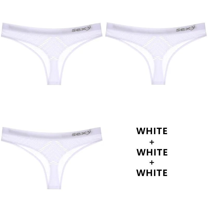 Meet'r 3Pcs/Lot Hollow Out Lingerie Europe Seamless Sexy Panties Women Temptation Underwear Mid-waist G String Drop Shipping