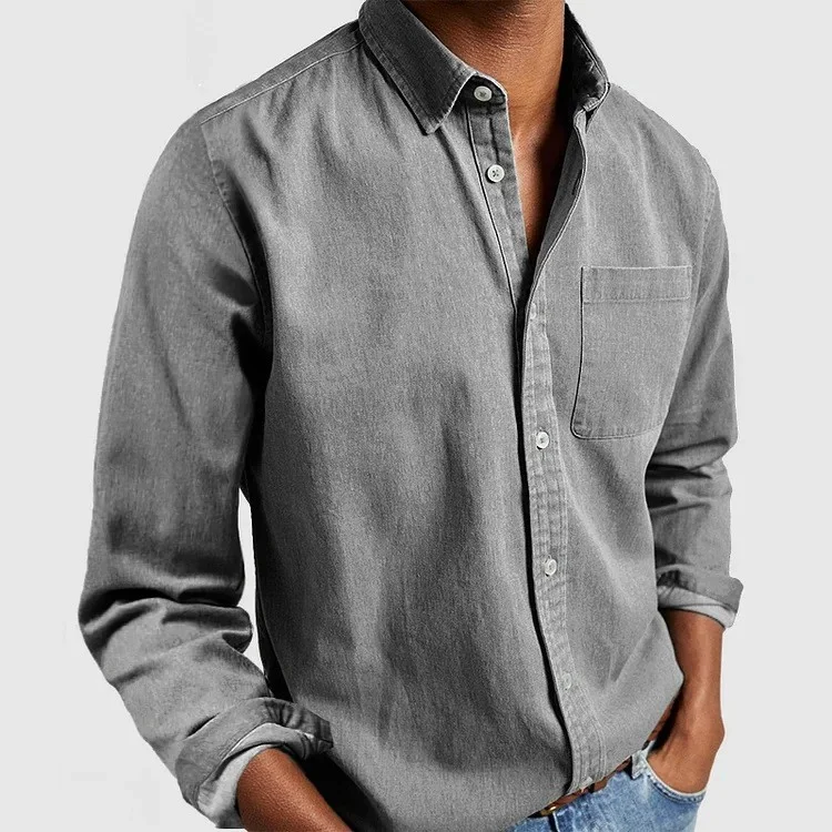 Brownm Brownm New Men's Shirt New Long-Sleeved Collar Men's Shirt