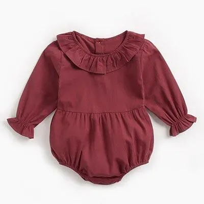 Infants Cowboy Rompers Baby Bodysuit Long Sleeve Cute Pure Color Romper New 2019 Autumn Winter Girls Baby Girl Clothes Jumpsuit