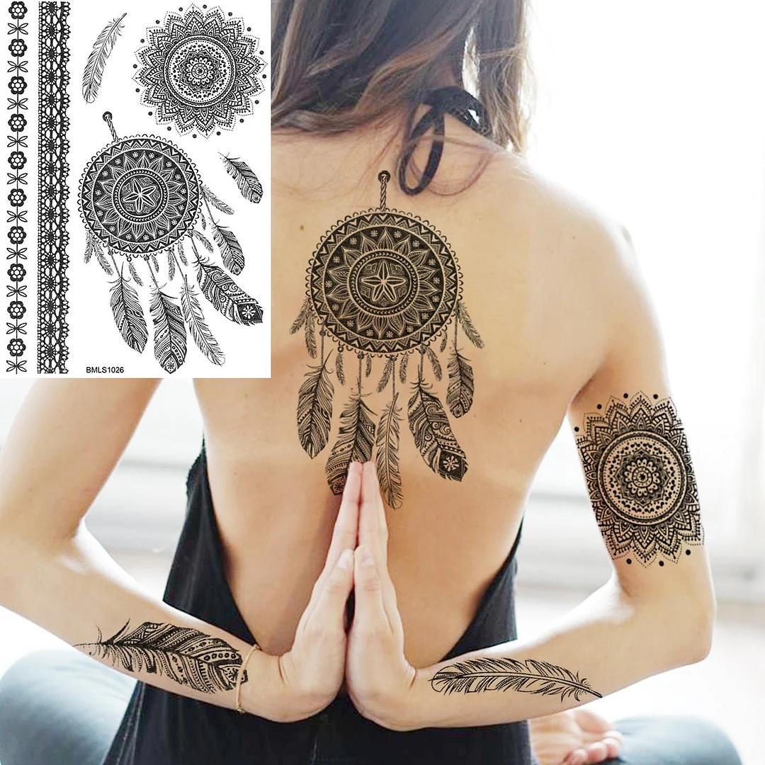 Black Rose Flower Sexy Temporary Tattoos For Women Adult Thigh Peony Skull Realistic Fake Tattoo Sexy Washable Tatoos Sticker