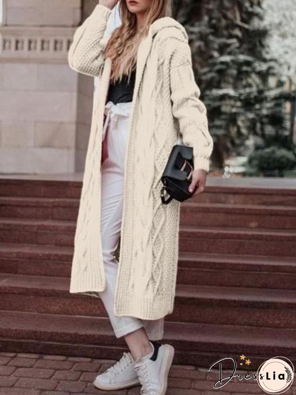 Thicken Twist Plain Sweater Cardigan