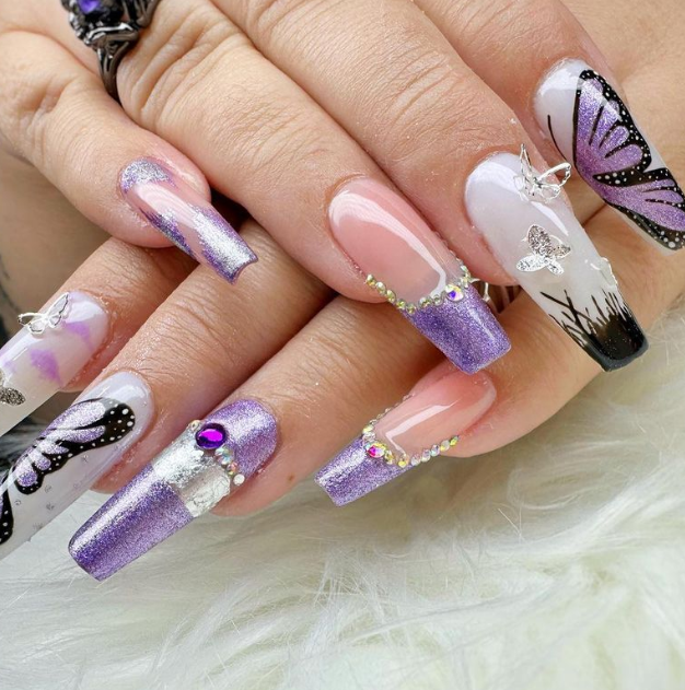 Manicure nail design for beautiful girls, summer 2017 Stock Photo - Alamy