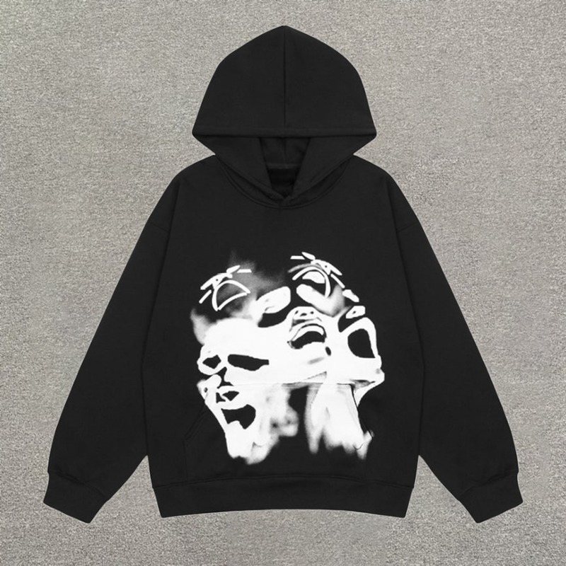 Star Face Printed Sweatshirt Hoodie