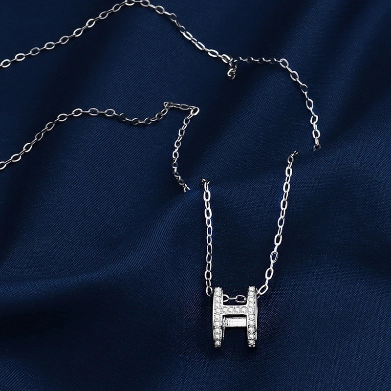 Minimalist Shiny Round Water Droplets Bow Knot Copper Plating Inlay Zircon Silver Plated Pendant Necklace Necklace Pendant