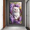 Diamond Painting - Full Round Drill - Cat and Flowers(Canvas|40*70cm)