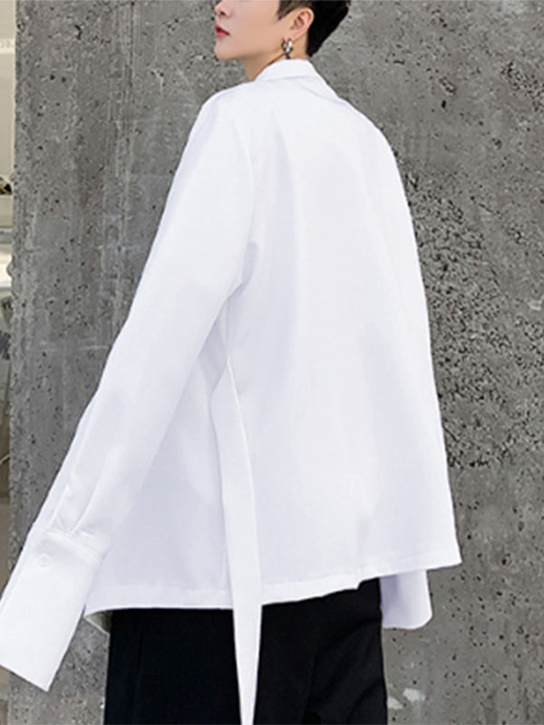 Aonga - Men's Irregular Placket Lace-up Jacket H aonga