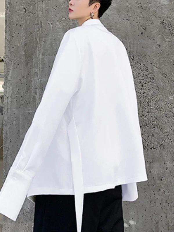 Aonga - Men's Irregular Placket Lace-up Jacket H aonga