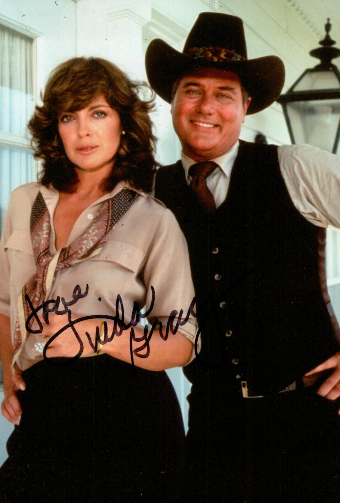 Linda Gray Signed 6x4 Photo Poster painting Dallas J.R. Hollyoaks Autograph Memorabilia + COA