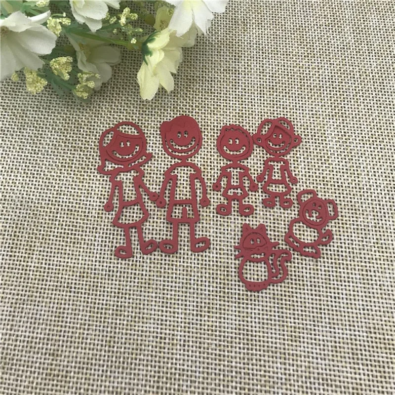 Family members craft Metal Cutting Dies Stencils For DIY Scrapbooking Decorative Embossing Handcraft Die Cutting Template