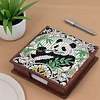 Wooden DIY Panda Diamond Painting Kit Note Box with 160 Papers for Office Desk