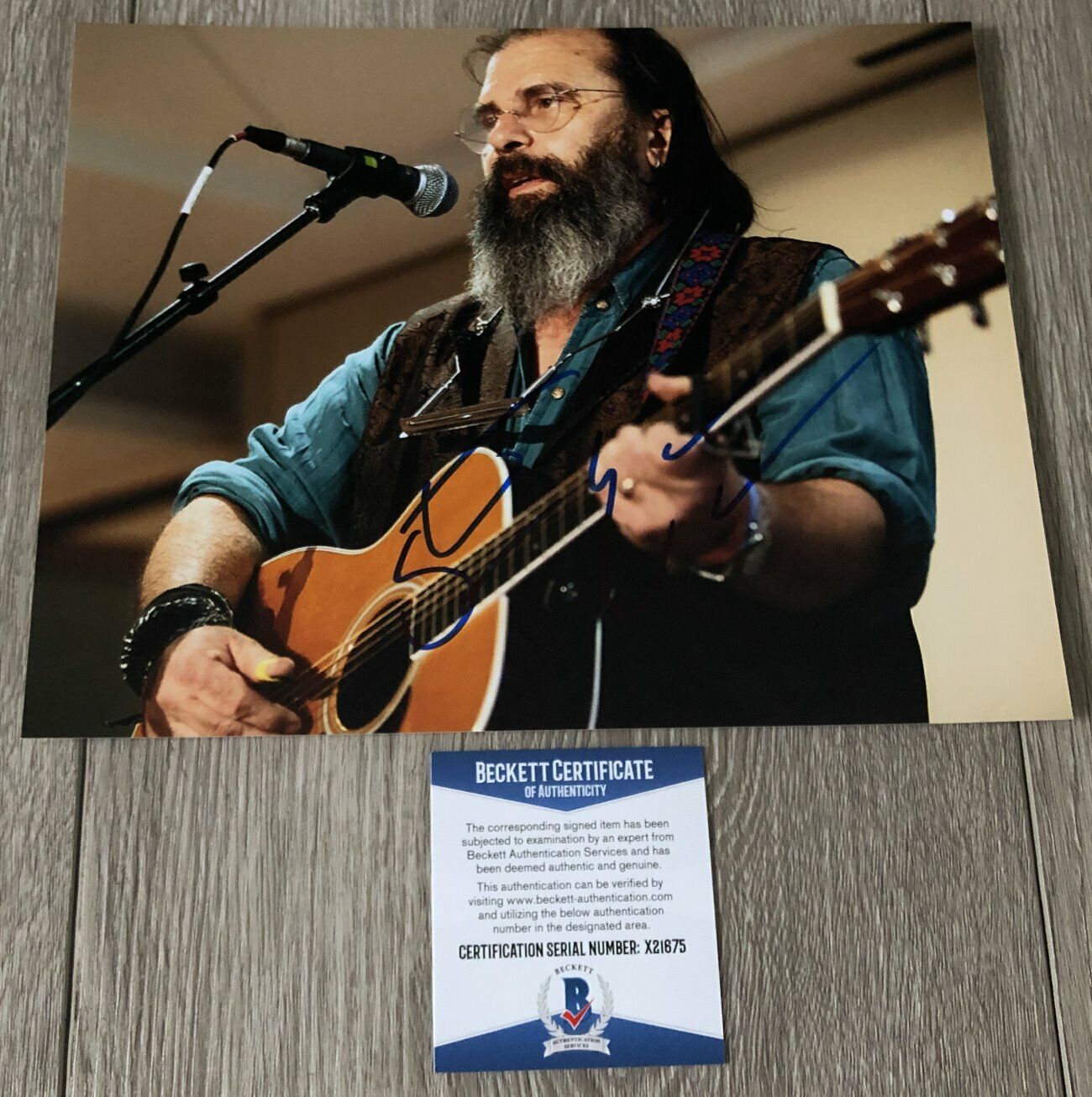 STEVE EARLE FOLK SIGNED AUTOGRAPH CONCERT LIVE 8x10 Photo Poster painting C w/ BECKETT BAS COA