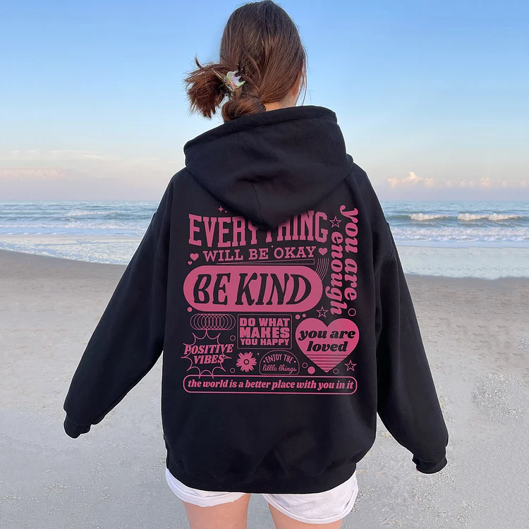 Everything'S Gonna Be Okay Mental Health Graphic Hoodie