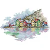 (Small Size)[Brand]Colorful Village - 14CT Stamped Cross Stitch - 37*27cm