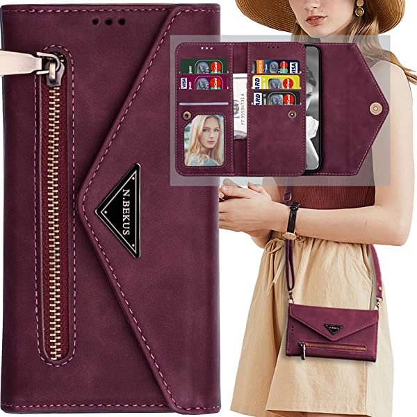 Auker Samsung Galaxy S20 Plus Crossbody Wallet Case for Women,Full