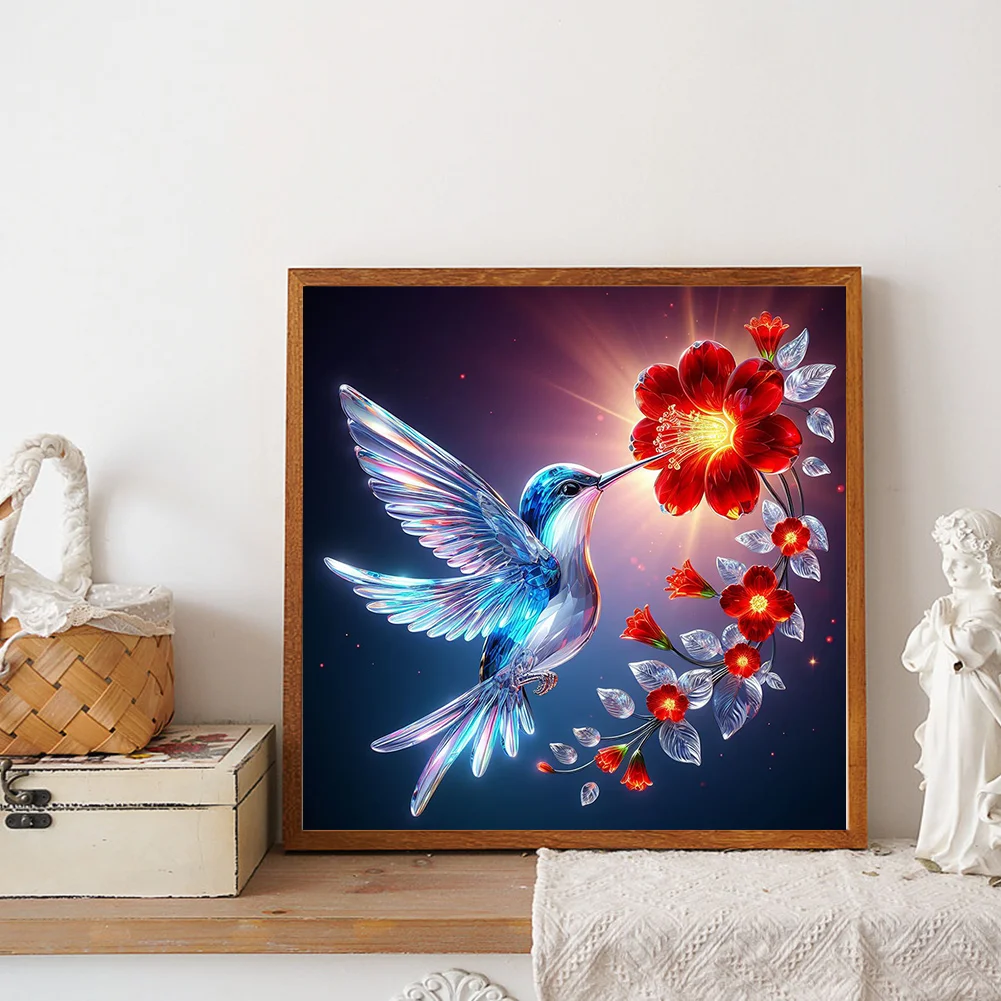 Diamond Painting - Full Round Drill - Bird and Flowers(Canvas|30*30cm)